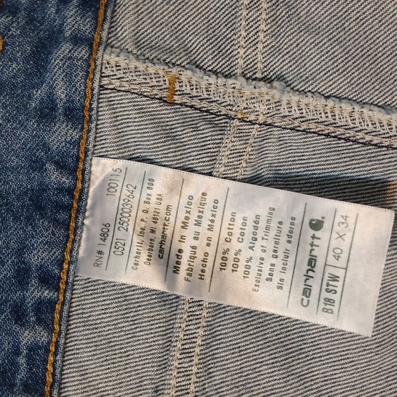 NWT Carhartt Men's Relaxed Fit Heavyweight 5-Pocket Tapered Stonewash Blue Jeans - Picture 2 of 14